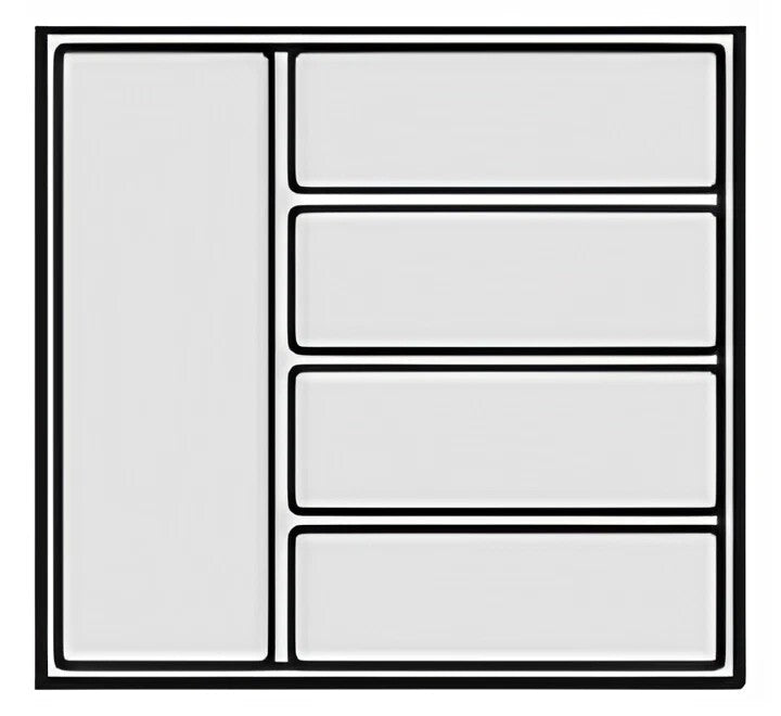 insert à couverts; profondeur du corps 460 mm ; Plastique gris carbone
