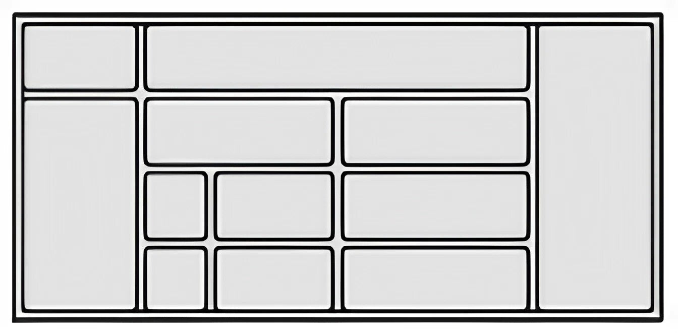 insert à couverts; profondeur du corps 460 mm ; Plastique gris carbone