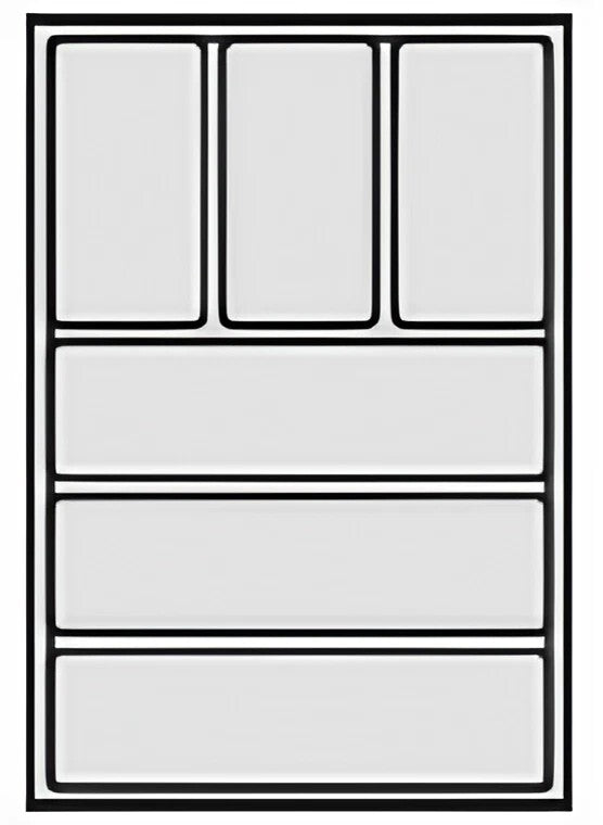 insert à couverts; profondeur du corps 560 mm ; Plastique gris carbone