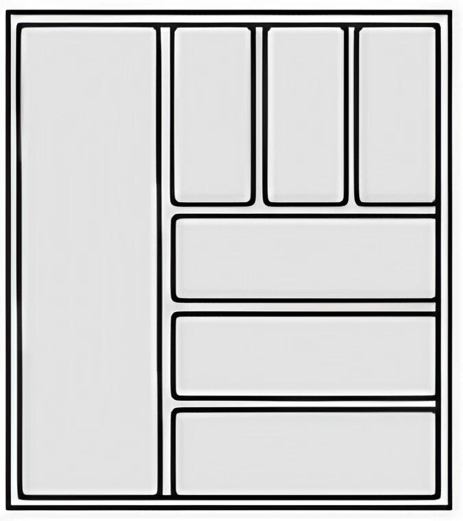 insert à couverts; profondeur du corps 560 mm ; Plastique gris carbone