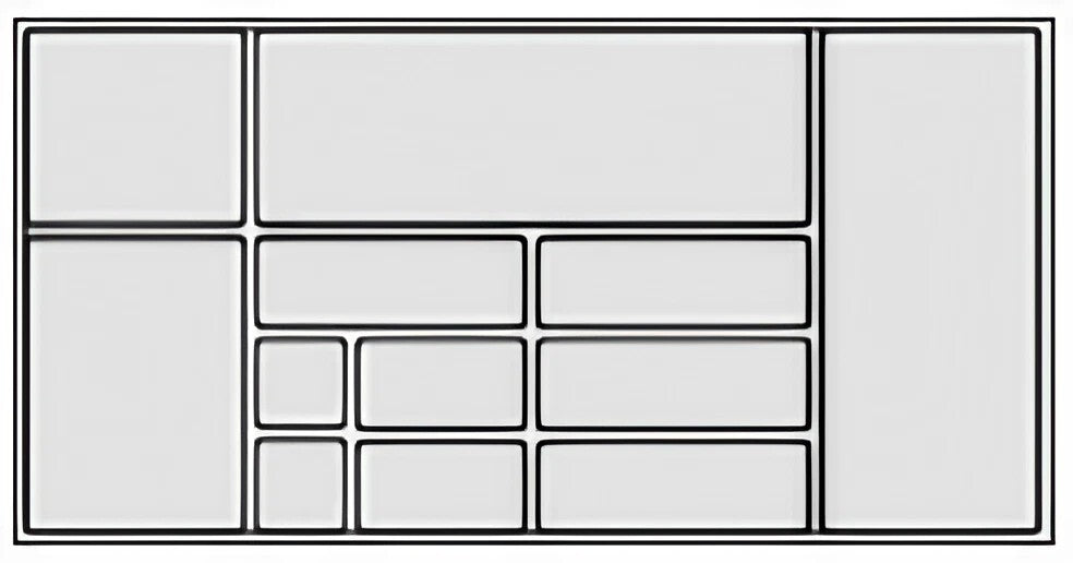 insert à couverts; profondeur du corps 560 mm ; Plastique gris carbone