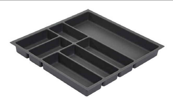 Besteckeinsatz Element 800 – Softtouch, schiefergrau, 500 mm Tiefe