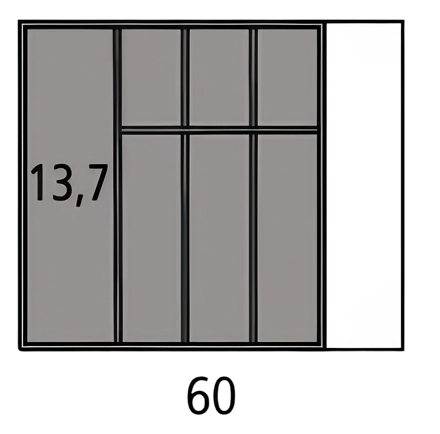 Besteckeinsatz 6-teilig OrganiQ lavaschwarz für Korpustiefe 560 mm