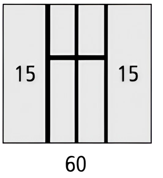 insert à couverts; Chêne naturel massif ; Profondeur du corps 560 mm