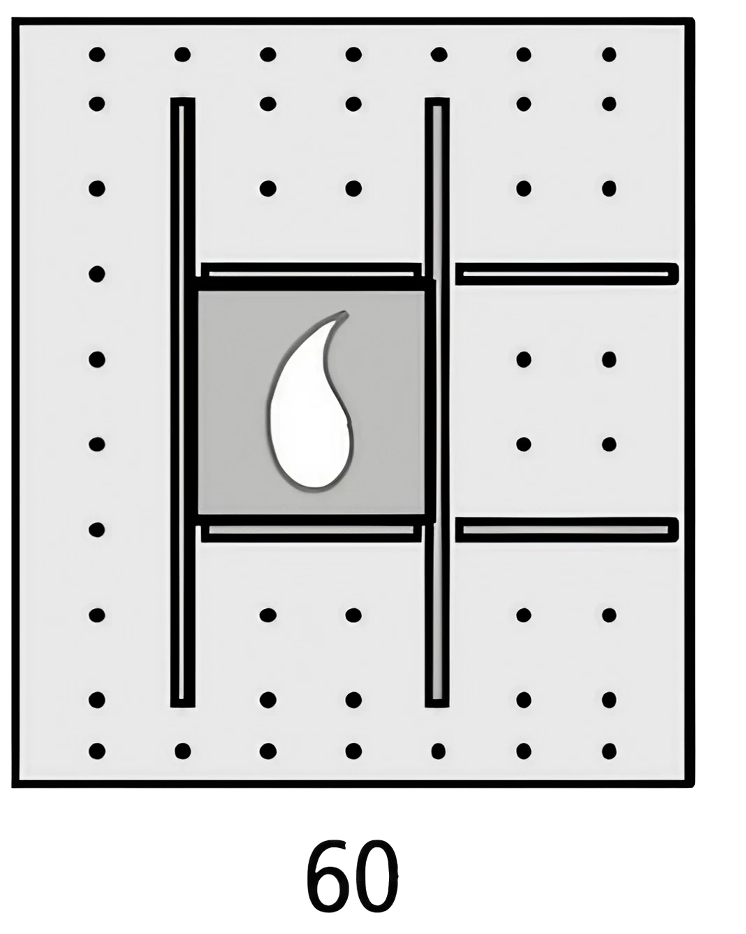 insert à couverts; Chêne naturel massif ; Profondeur du corps 560 mm