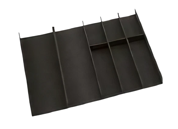 Besteckeinsatz OrganiQ lavaschwarz; Korpustiefe 560 mm x Korbusbreite 800 mm