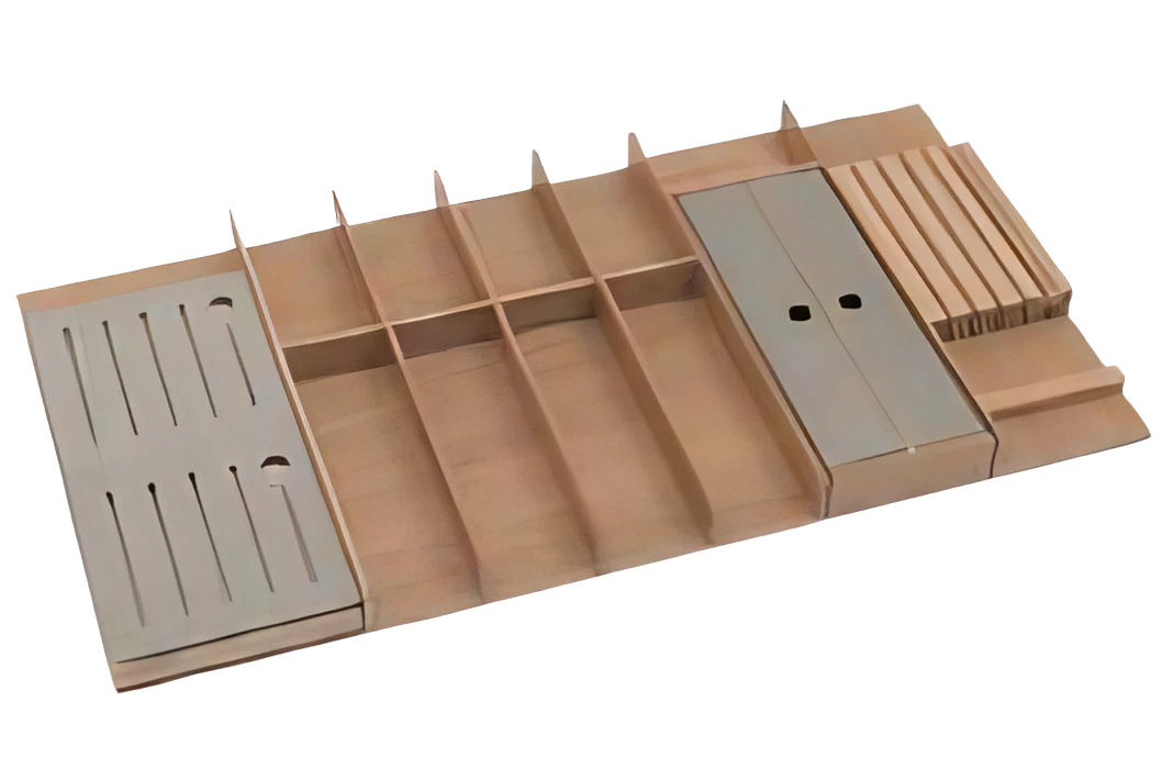 Inserto posate, rovere naturale, profondità corpo 56 cm