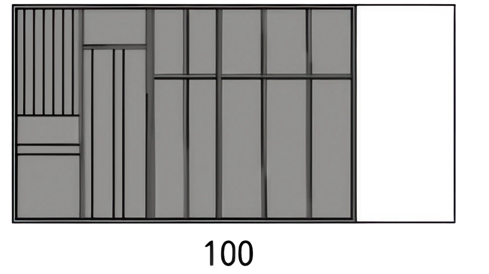 Schubladen-Funktionseinsatz mittel OrganiQ lavaschwarz; Korpustiefe 560 mm