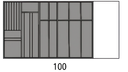 Schubladen-Funktionseinsatz mittel OrganiQ lavaschwarz; Korpustiefe 560 mm