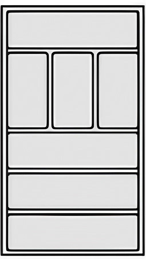 insert à couverts; profondeur du corps 660 mm ; Plastique gris carbone