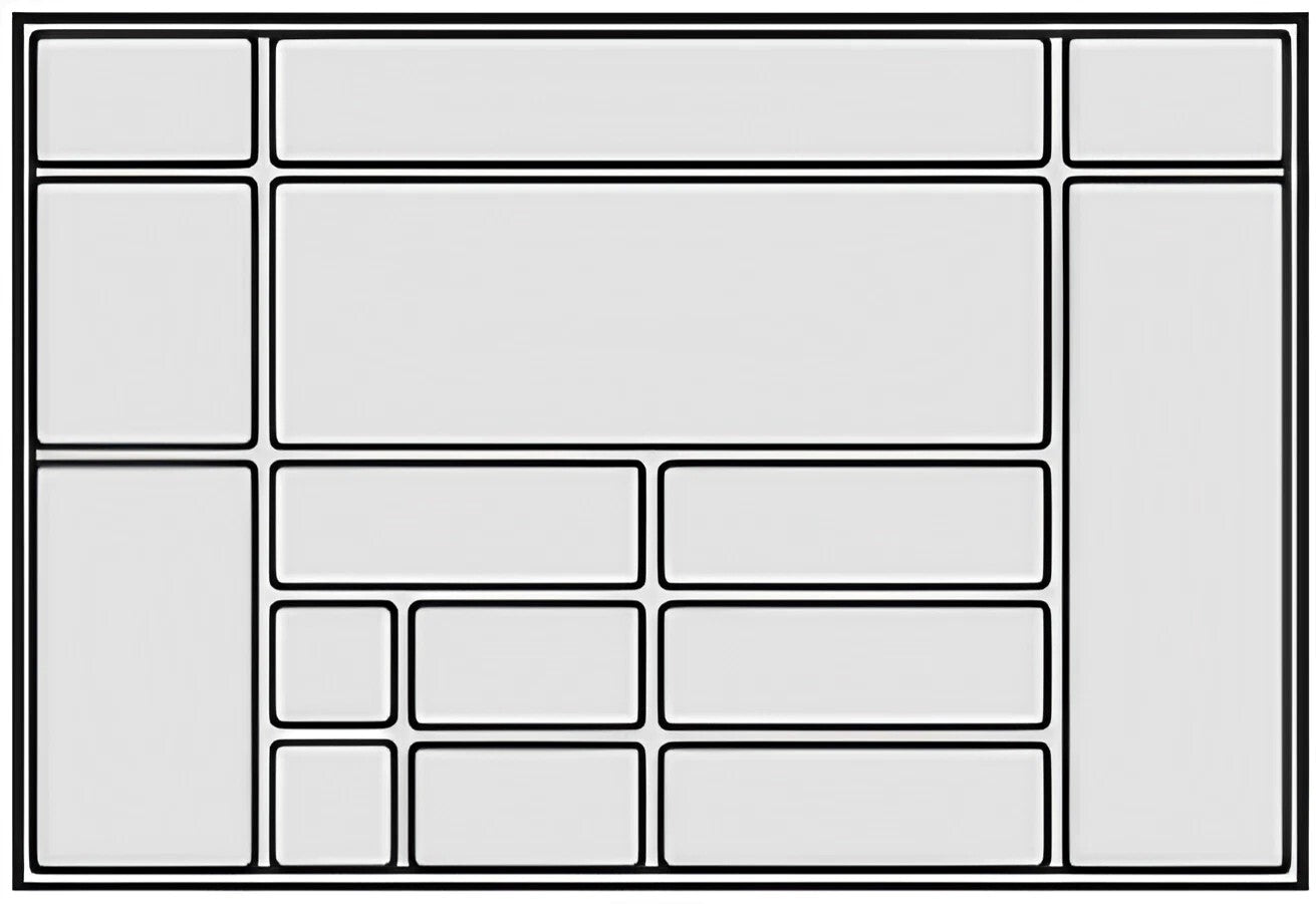 insert à couverts; profondeur du corps 660 mm ; Plastique gris carbone