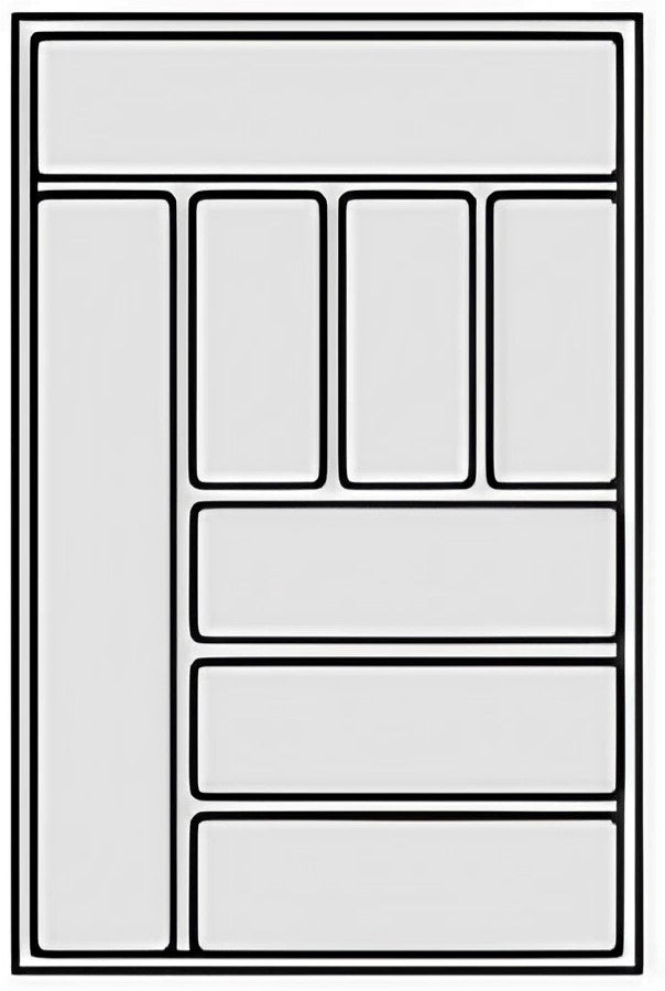 inserto per posate; profondità cassone 660 mm; Plastica grigio carbonio