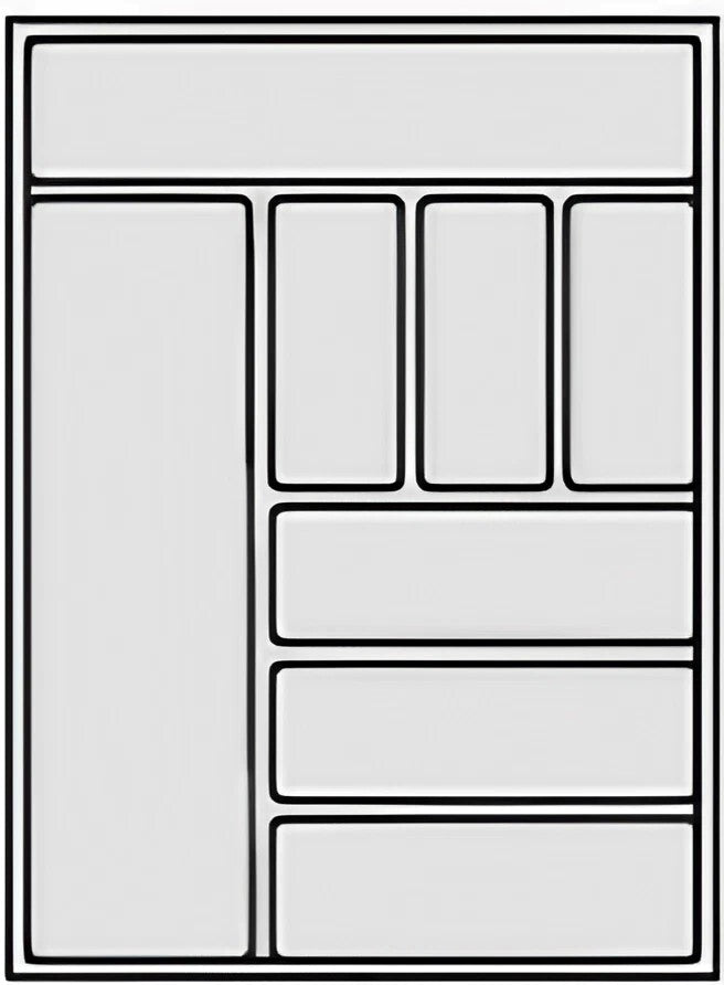 insert à couverts; profondeur du corps 660 mm ; Plastique gris carbone