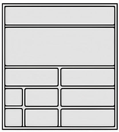 insert à couverts; profondeur du corps 660 mm ; Plastique gris carbone