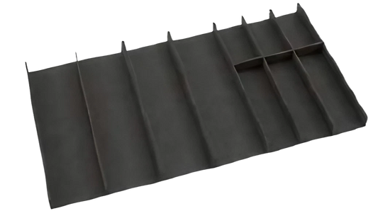 Besteckeinsatz EXTRA-gross OrganiQ lavaschwarz; Korpustiefe 560 mm