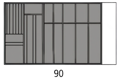 Schubladen-Funktionseinsatz mittel OrganiQ lavaschwarz; Korpustiefe 560 mm