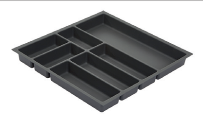 Besteckeinsatz Element 800  – Softtouch, schiefergrau, 500 mm Tiefe